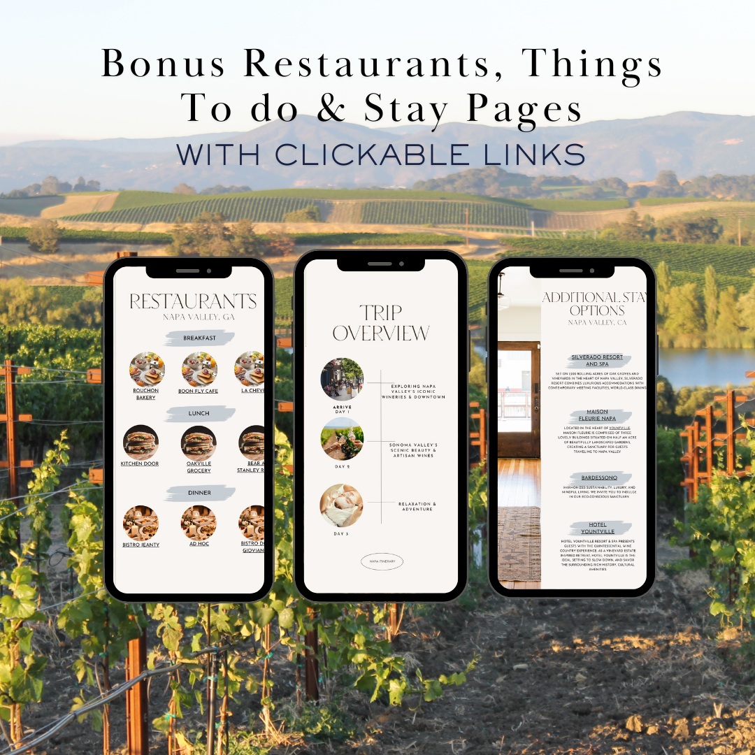 Napa Valley, CA 3day Itinerary